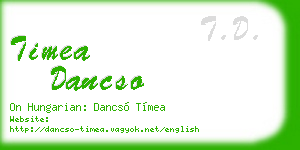 timea dancso business card