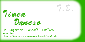 timea dancso business card